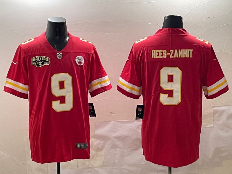 Men Kansas City Chiefs #9 Rees-Zammit Red Second generations 2025 Nike Limited NFL Jersey style 4